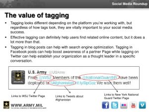 This tweet from US Army shows the benefits of tagging! 